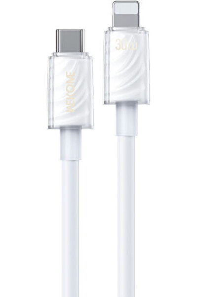 WK Wdc-73 Καλώδιο USB-C σε Lightning 30W Λευκό 1.2μ