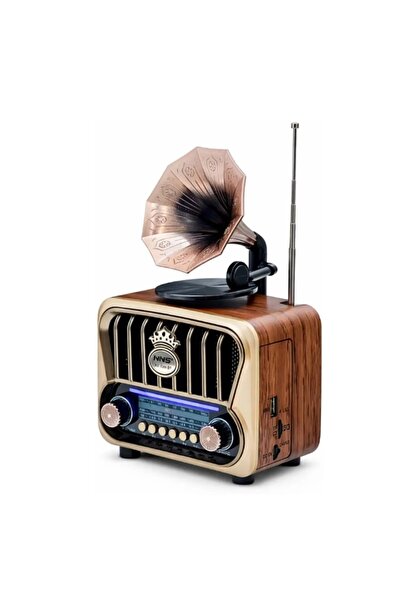 NNS NS-7251BT Retro Gramofon Tasarımlı Nostaljik Radyo ve Bluetooth Hoparlör