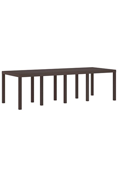 vidaxl Masă de Grădină Maro 250 x 100 x 73 cm poliratan