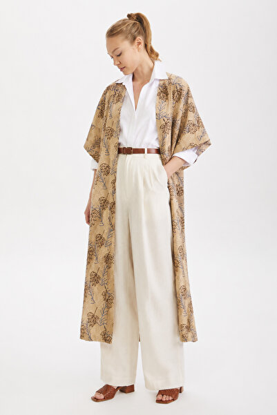By Yaren Yazıcı Caftan kimono din bumbac brodat botanic pentru femei |   Îmbr...