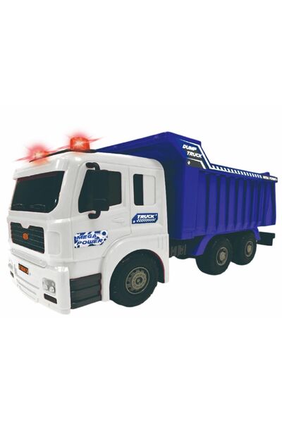 CEVODLE Camion basculant mov 1:6, jucărie cu acționare prin fricțiune, lumini...