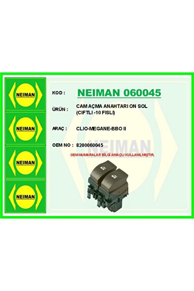 Generic Brand Drnds Cam Lock Switch on Left Double -10 Fisli (84050) Clio-Meg...