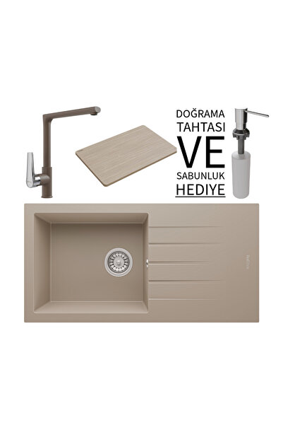 RealStone P011 Assos 86 XL Granit Eviye & Vesta Batarya Seti (+ Bambu Tahta v...