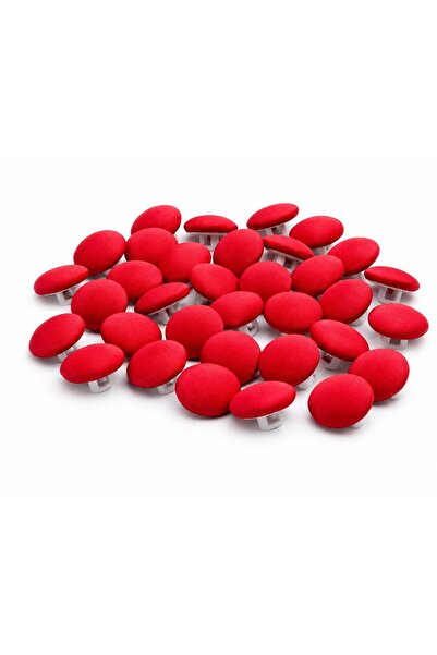 Saturn Nasturi Îmbracati în Satin Rosu 11,5 mm – Set 100 Bucati pentru Haine,...