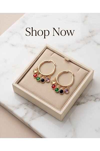 SE Jewellery Collection Selin Ersoy Xuping Renkli Taşlı Şakira Küpe
