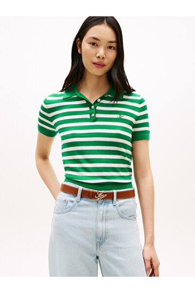 Tommy Hilfiger LIGHT LAYERING S/S POLO SWEATER KADIN KAZAK