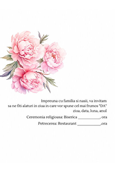 OEM Invitatie Nunta M65, Carton, Multicolor, 10x15 cm