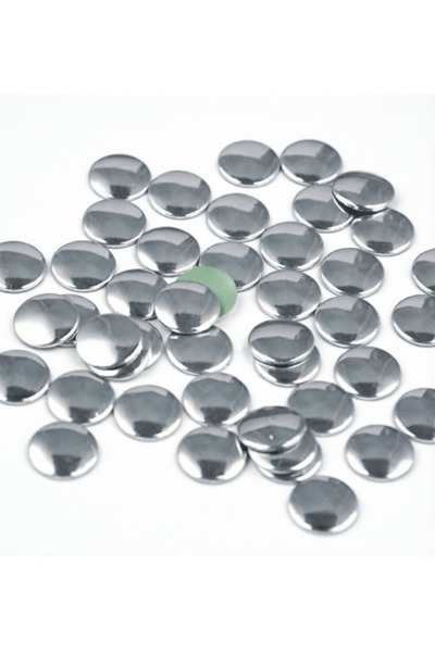 Klassiqe Iron-On 6mm Round Silver - 144 Pieces