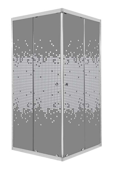 Sanica New Spiga 4mm Cam Duşakabin Kare Füme Parlak Desenli 80 x 80 cm 185 cm...