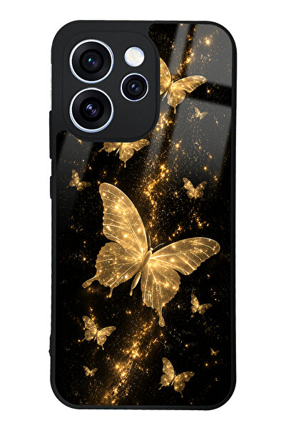Spoyi Oppo Reno 15 Pro Yellow Galaxy Butterfly Tasarımlı Glossy Telefon Kılıfı