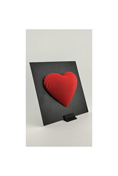 ifyou Tablou decorativ 3D Inimă Roșie pe Fundal Negru, Design Modern, Decor R...