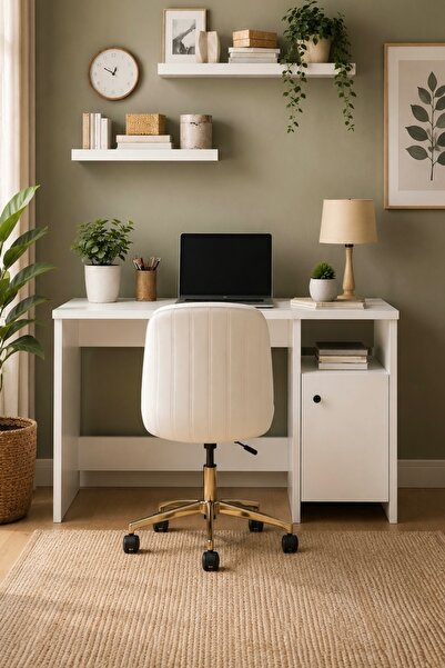 OVİS HOME MD04 Çalışma Masası Kapaklı Beyaz