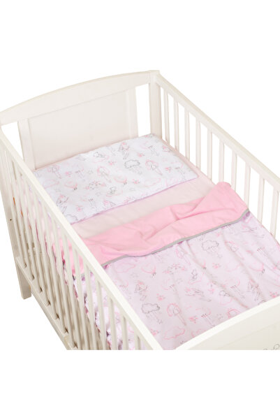 Kidizi Lenjerie de vara pentru patut bebe 120x60 cm Fairy Clouds, include 4 p...