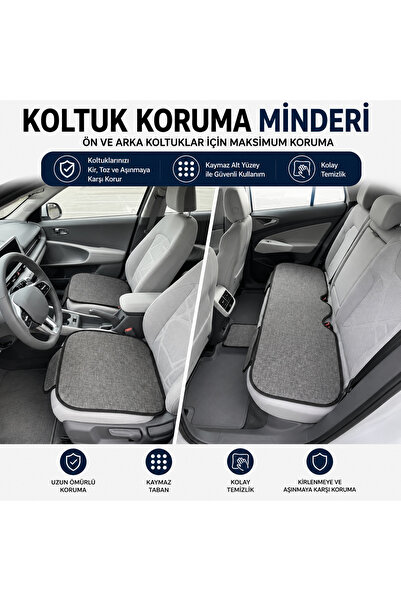 Genel Markalar Sahra Serisi Keten Terletmez Oto Koltuk Minder Seti (3'lü Set)...