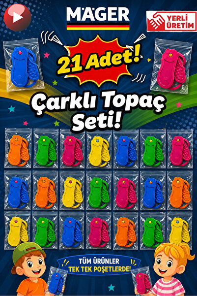 Mager 21 Adet Uğur Böceği Çarklı Taso Disk Atar Fırfır Topaç - Videolu