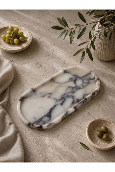 Kaan Export Natural Marble Presentation Plate Calacatta Violet