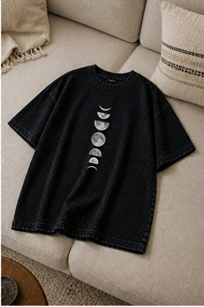 valeriae Πλενόμενο μπλουζάκι Oversize Unisex, Πλυμένο Vintage Street Style, Μ...
