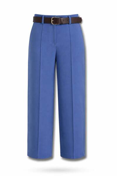 5in1Canpolat Blue Belted Barrel Trousers 58549