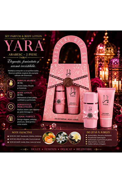 Mystical Set Parfum Arabesc și Loțiune de Corp Yara 2 Piese – Aromă Dulce și ...