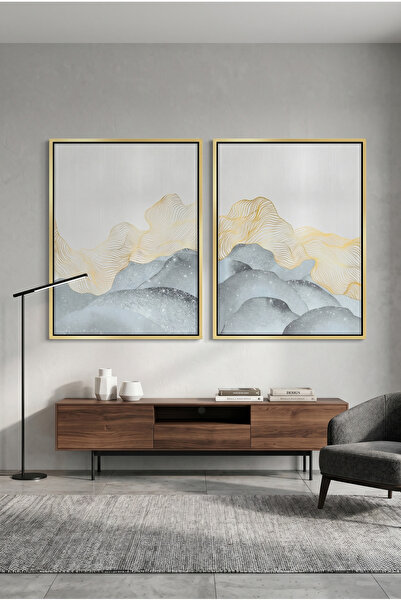 Jasmine Art Abstract Mountain Set of 2 Islamic Wall Art | Framed Canvas Print...