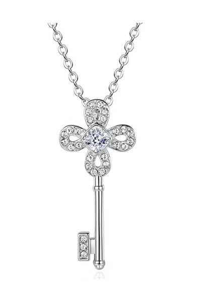 FA.accessories 18K Gold Plated Women's Key and Flower Pendant Necklace/No Rep...