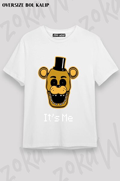 ZOKAWEAR Unisex Loose Fit Fnaf Five Nights V4 Printed T-Shirt