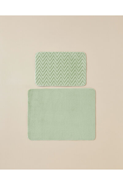 English Home Zigzag Line Kaydırmaz Taban Banyo Paspası Seti 60x80 cm + 40x60 ...