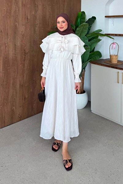 Hazamoda Ilay Cape Dress Beige