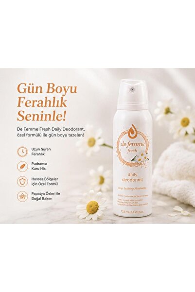 De Femme Fem Fresh Daily İntim Genital Bölge Deodorant 125 Ml