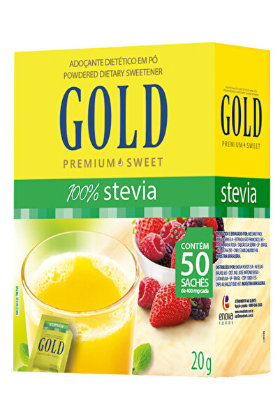 Gold SWEETENER STEVIA POWDERED 50x0.4gm أسوجرين محلي إستيفيا بودرة