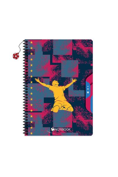 KESKİN COLOR Sharp A4 Lined Cardboard Cover Football Notebook with Charms - A...