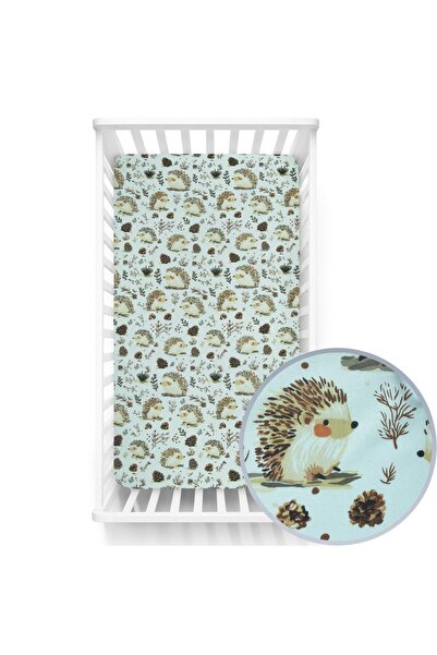 Kersten Cearceaf cu banda elastica pentru pat copii Kerstin Hedgehog, 100% bu...