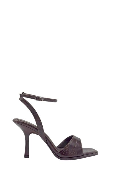 Moulin Shoes Brown Croco Single Strap Heeled Women's Shoes