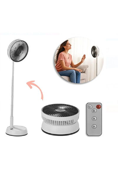 JMB Ventilator Pliabil Telescopic Alb cu USB si Telecomanda Ø20cm