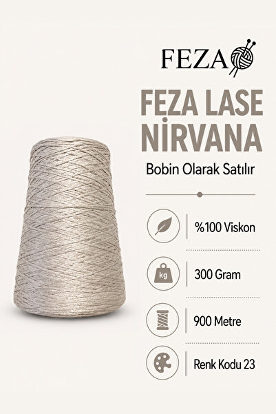 Feza Lase Nirvana %100 Viskon Bobin Örgü İpi 300 gr 900 Metre - El Örgüsü, Ça...