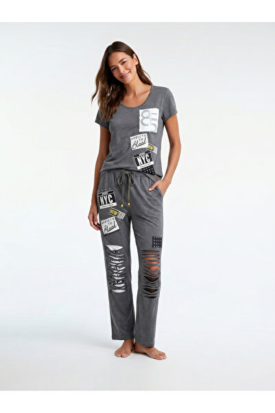 Levantino Women's pajama set, cotton Short sleeve two-piece casual pajamas