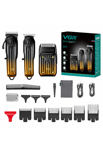VGR Set Profesional 3 în 1 V-644 Masina de Tuns, Contur și Aparat de Ras, Dis...