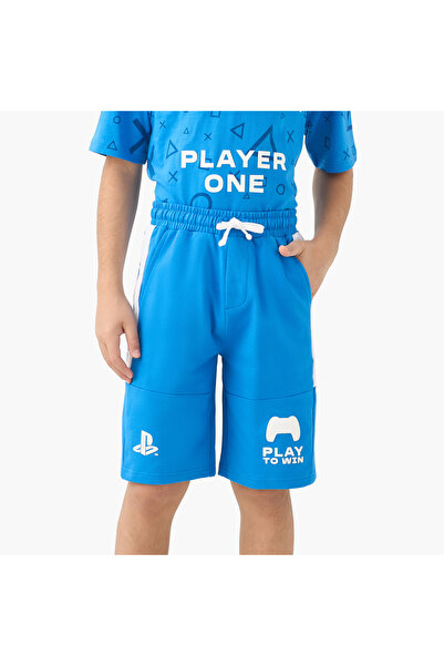 Playstation Elasticated Drawing Shorts with Panel Detail