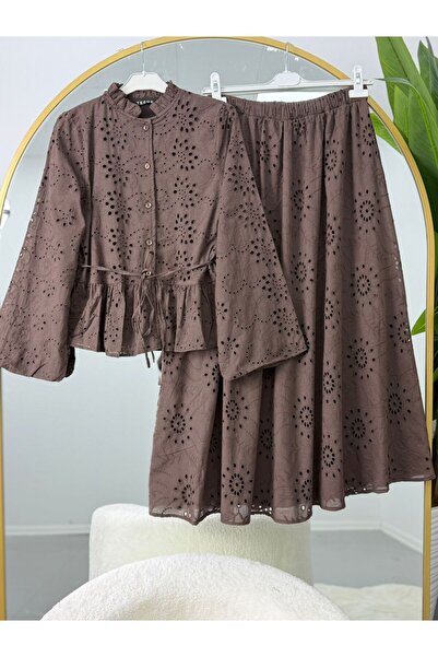 EC MODA Embroidery Detailed Hijab Skirt Set