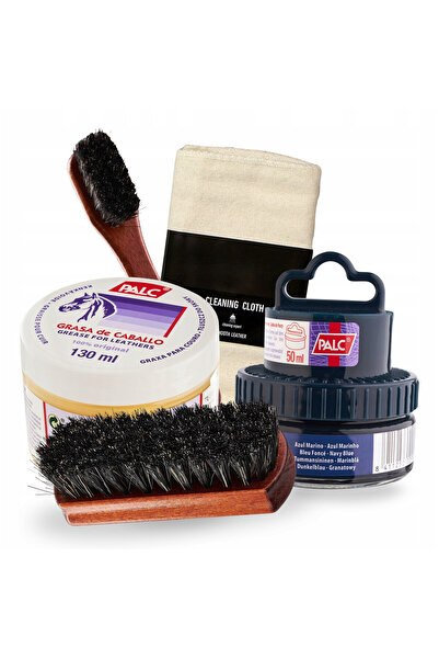Palc Set de ingrijire a incaltamintei, varf, bleumarin, 5 piese, pasta crema ...