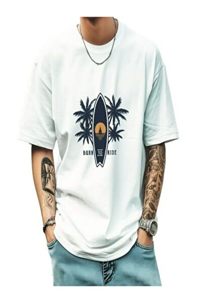 COZYWEAR Oversized Printed white t-shirt