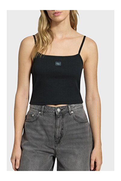 Calvin Klein Cotton Slim Fit Square Collar Logo Top Lv047C908Gyaa Top Lv047C9...