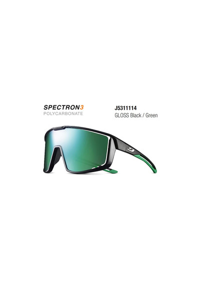Julbo FURY POLYCARBONATE SPECTRON - أسود/أخضر