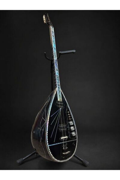 Sazhane Gitar Burgulu Profesyonel Siyah Elektro Bağlama
