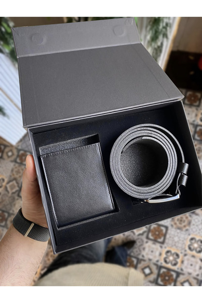 LETERRA Genuine Leather Classic Wallet & Leather Belt Set