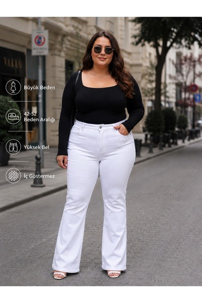 ASSO Plus Size High Waist Spanish Flare Pants That Don'T Show Underwear