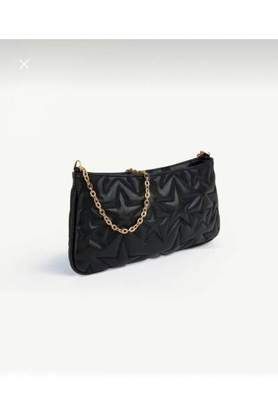 Marvelis Yıldız Desenli Portföy & Clutch Zincirli Baget Kadın Çantası