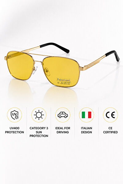 OEM Ochelari de Soare Aviator Polarizați GALEN Gold Yellow – UV400, Lentile G...