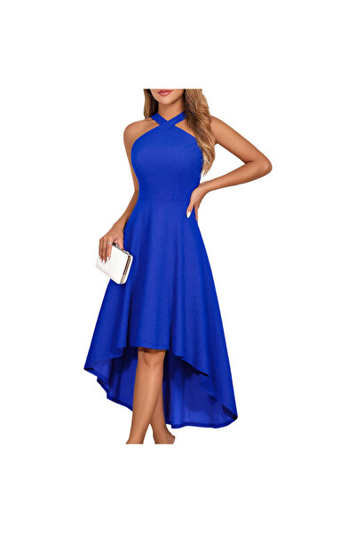 OEM Rochie elegantă midi cocktail de seară pentru ocazii speciale Bleumarin M