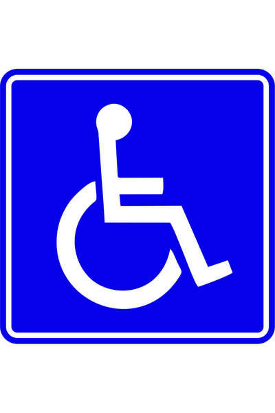 İŞCAN MOTOR Engelli İşareti Sticker Engelli Araba İşareti 15x15cm Lacivert